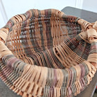Vtg Handwoven Egg Gathering Basket Split Buttocks Primitive Pastel Blue Purple