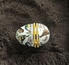 Vintage Halcyon Days Enameled Egg-shaped Pill Box  birds On Branch  Tiny Antique
