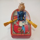 Vintage Antique 1940s Fisher Price Row Boat Pull Behind Toy 730 Working Rowing