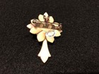 Lucinda Pin Pendant Cross Handmade Pink Tan Brown Flower Religious Faith