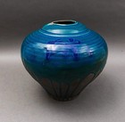 Vintage Drip Glaze Raku Large Art Pottery Vase 10 1 2 