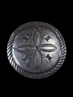 Vintage Navajo Great Classic Stamp Work Sterling Silver Brooch Pin