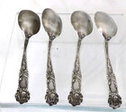Sterling Silver Teaspoons Set Of 4  Bridal Rose Pattern Alvin Manufacturing 1903