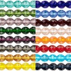 50 Transparent Czech Glass Round Faceted Fire Polished Beads In Sizes Small -big