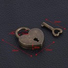 Copper Color Lock Antique Brass Padlock With Key  Vintage Heart Shape Anti-theft