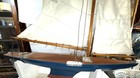 Antique Wooden Pond Yacht Sail Boat 35  Tall Scratch Built Vintage 1920 s