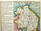 Warwickshire By Badeslade   Toms C1742  Original Hand Colour Genuine Antique Map