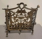 Antique Solid Brass Bench Lamp Menorah Hanukkah  slight Bent