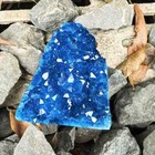 300g Aura Royal Blue Geode Phantom Cluster Mineral Specimen Titanium Crystal