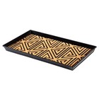 Black Metal Boot Tray W  Tan   Black Tribal Coir Insert