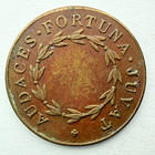 Antique Paris Coat Of Arms Token Medal Bronze Audaces Fortuna Juvat 21mm