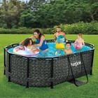 Funsicle Oasis 9 10 x6 7  Above Ground Swimming Pool  Dark Herringbone open Box 