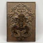 Vtg Antique Heavy Salvage Ornate Victorian Scrollwork Cast Iron Door Knocker 9   