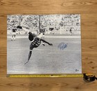 Pele Signed 16x20 Bicycle Kick Soccer Photo Beckett Blue Ink