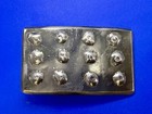 Artisan Polished Studs Raised Pattern Silver Color Fosterweld Belt Buckle