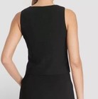 Women   s A New Day Tailored Layering Button Down Vest Black Size Medium