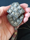 Antique Tibetan Needle Case Sterling Silver Leather Tibet Rare Circa 1800