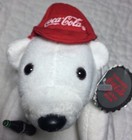 Vtg Bean Bag Plush 1997 Coca Cola White Polar Bear Red Baseball Coke Hat 0111 