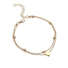 Anklet Foot Chain Boho Beach Beads Ankle Bracelet Women Heart Gold Plated New Uk