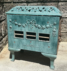 Antique French Enamel Wood Stove Mirus Decor Art Deco Beautiful Aqua Light Blue