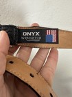 Vintage Brighton Black Croc-embossed Leather Western Belt  Silver Buckle Size L