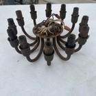 Antique 1920s Art Deco Ceiling 12 Light Cast Metal Salvage Part