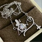 2 10ct Lab Created Round Certify Love Pendant 14k White Gold Finish Free Chain