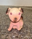 Vintage Puppy Dog Figurine With Sparkly Pink Rhinestone Eyes Ceramic Roselane