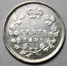Canada 1889 Silver 5 Cents  High Ef Grade  Better Date Queen Victoria  c469 