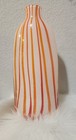 Tall Murano Mid-century Vintage Art Glass Vase Sommerso Design Red Orange Twist