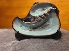 Vintage Retro Pottery Ashtray Brown Turquoise Mid Century 