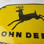 Vintage John Deere Porcelain Farm Sign - Tractor Gas Pump Service Station Sign