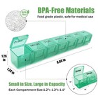 2 Pack Weekly Pill Organizer  Large 7 Day 7 Count  pack Of 2   Red   Green