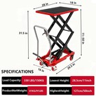 330lbs Hydraulic Lift Table Cart Capacity 50   Lifting Double Scissor Lift Table