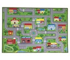 City Street Map Kids  Rug With Roads Kids Rug Play Mat With School Hospital 