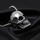 Skull Pendant Necklace - Skull Jewelry Rocker  Biker  Pirate  Goth  Gothic