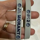Basketball Bracelets Silicone Ja Morant  12grey W blue Letters 2 Pack