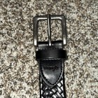 Wrangler Men   s Belt Size 34 85 Woven Braided Black Leather Casual Business