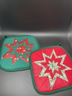 Vintage Handmade Christmas Potholders Set Of Two