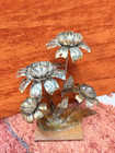 Vintage Metal Brutalist Flower Sculpture Groovy Retro Mcm Art