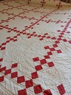 Antique Vintage Red   White Irish Chain Quilt - 67 X 83
