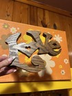 Vintage 1970s Love Wooden Wall Hanging Plaque Decor Love Sign Groovy Retro