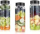 16 Oz High Borosilicate Glass Bottle Set - 4 Pack With 4 Sleeves Stainless Steel
