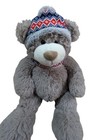 Gentle Treasures Teddy Bear Plush Toy Blue Red Hat 18 gray Soft