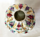 Vtg Hand Painted Ornate Victorian Footed Hair Receiver Vanity Boudoir Porcelain