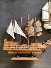 Belem Model Ship Boat Handcrafted Painted Wooden Antique Lot