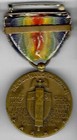 Original Us Wwi Victory Service Medal With France Bar On Original Wrap Brooch