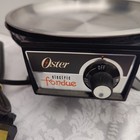 Vintage Oster Electric Fondue Pot   Forks Black   White Model 683-b  works