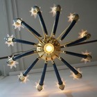 Banci Firenze Brass   Murano Glass Torch 7 Light Chandelier - Made In Italy