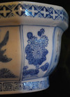Vtg Chinese Jardiniere Cachepot Hand Painted Goldfish Blue White Porcelain 8 5 